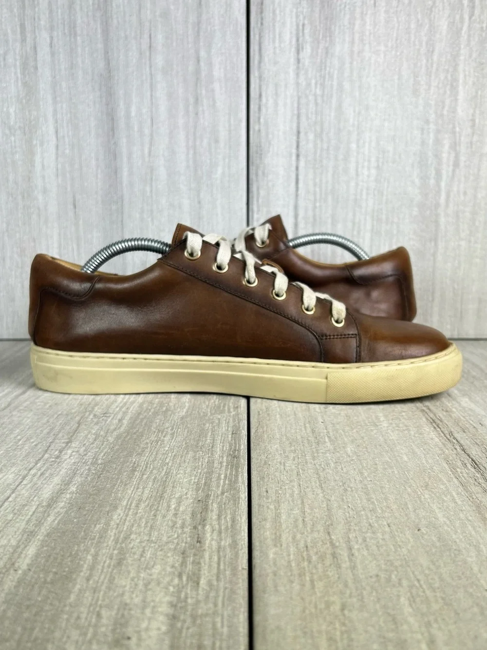 Peter Millar Brown Leather Casual Lace Up Sneaker Dress Shoe Men’s Size 10.5